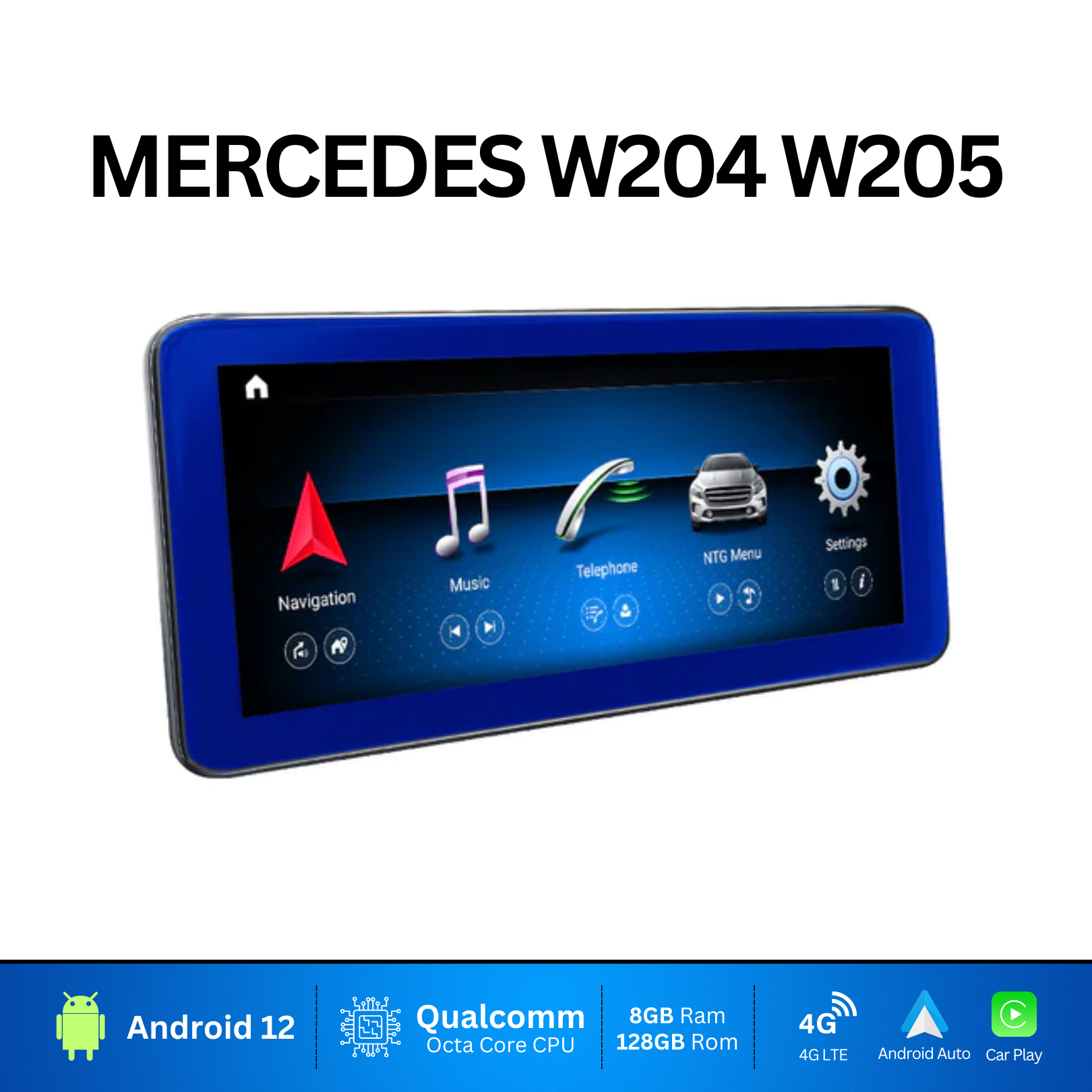 High-resolution CarPlay/Android screen head unit for BMW by German Mods UK