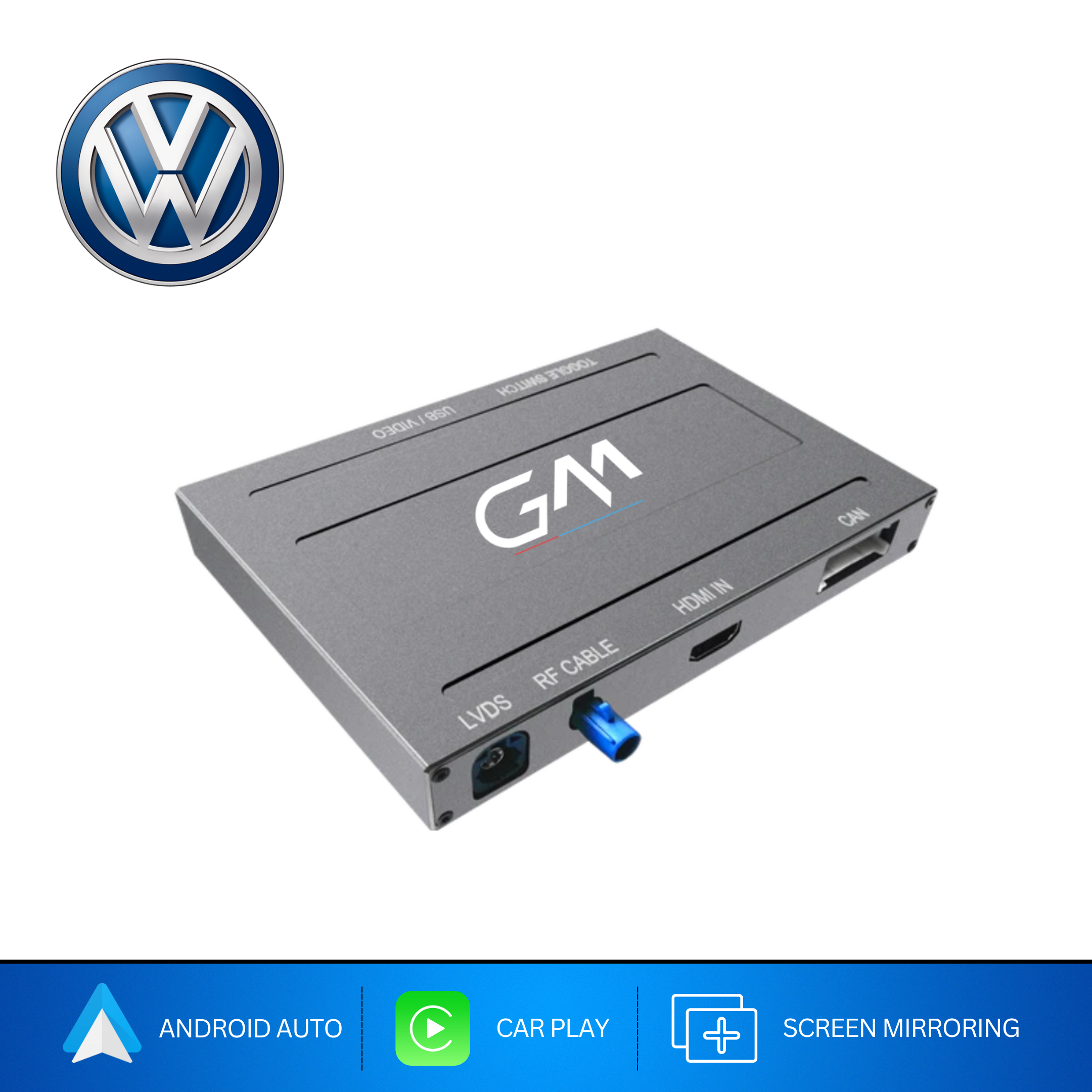Volkswagen CarPlay Android Auto MMI upgrade, wireless CarPlay for VW Golf Passat Tiguan Polo, Android Auto retrofit kit for Volkswagen vehicles, plug and play MMI interface for VW infotainment, OEM-style CarPlay module for Volkswagen, VW Android Auto head unit replacement, VW MIB system CarPlay activation, Android Auto integration for VW dashboard, Volkswagen multimedia retrofit with CarPlay, full CarPlay Android Auto system for Volkswagen cars.