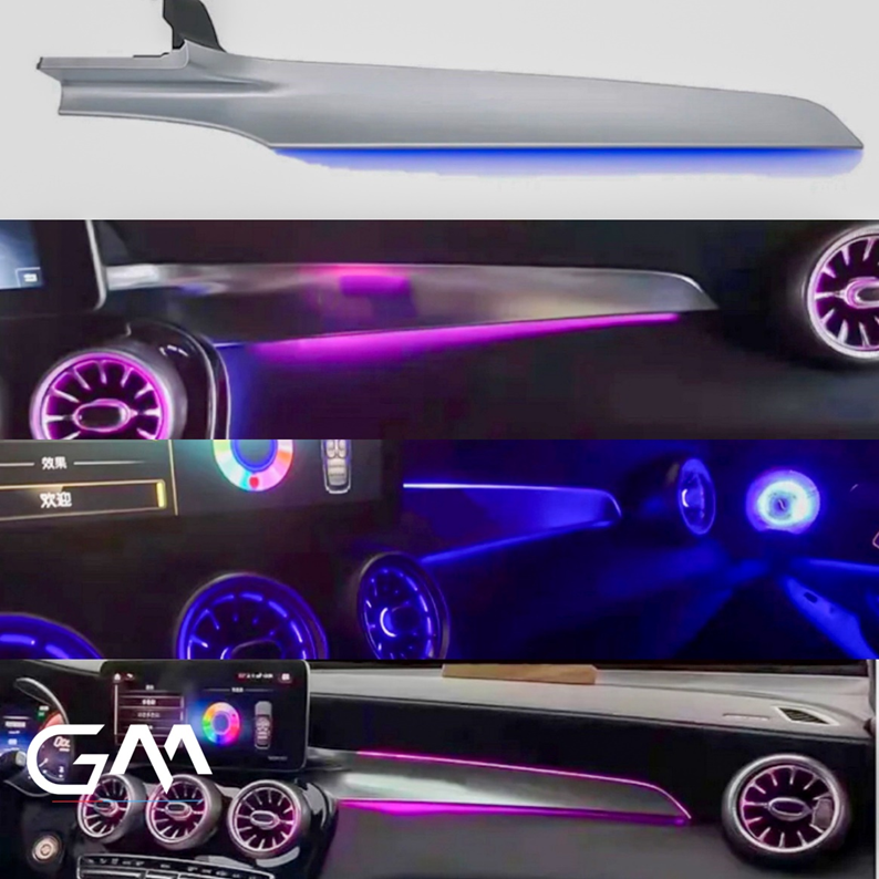 Mercedes LED Ambient Light, Car LED Ambient Light, German Mods UK, Mercedes dashboard trim with ambient lighting, ambient light dashboard kit for Mercedes, LED dashboard trim for Mercedes Benz, Mercedes interior dash ambient light upgrade, ambient lighting strip for Mercedes dash, plug and play ambient dashboard trim, Mercedes mood lighting dashboard kit, dashboard ambient light for Mercedes C-Class E-Class, Mercedes dash trim with RGB lighting, luxury dashboard lighting for Mercedes Benz.